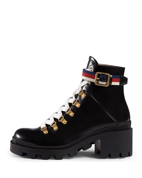 gucci red cowboy boots|gucci black combat boots.